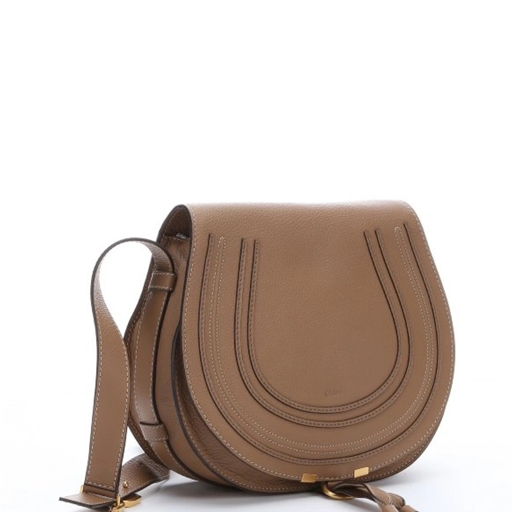 Chloe Brown Marcie Small Saddle Crossbody Bag